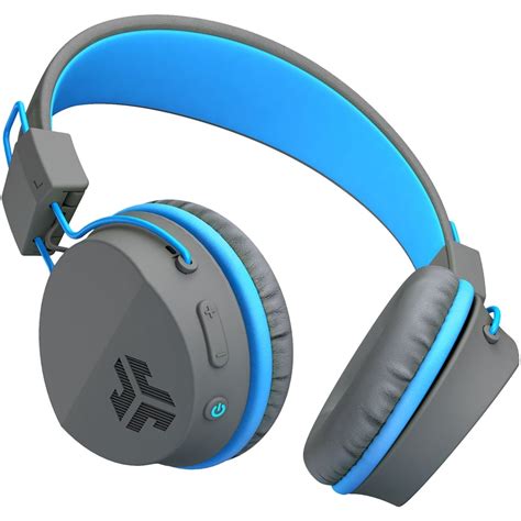 Best Buy Jlab Neon Wireless On Ear Headphones Gray Medium Blue Hbneonrgryblu4