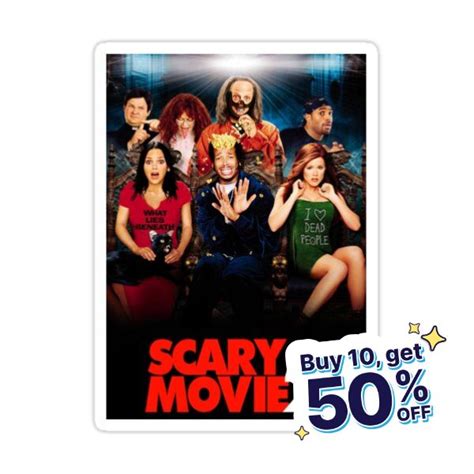 The Movie Poster For Scary Movie 50 Off Is Shown In Front Of A White