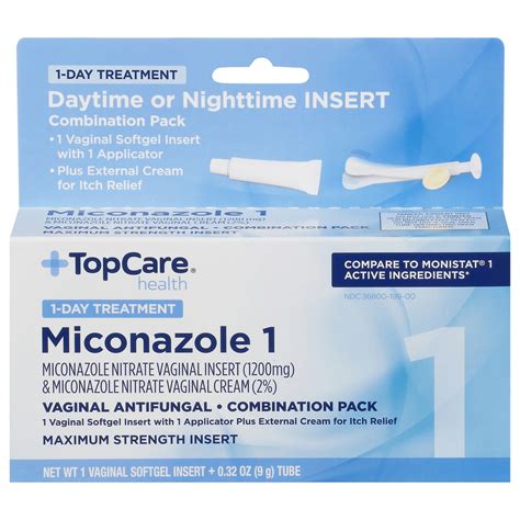 Topcare Miconazole 1 Day Treatment Miconazole Nitrate Vaginal Insert