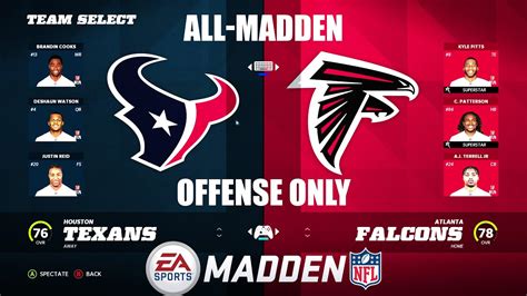 Madden Nfl Falcons Vs Texans All Madden Falcons Offense Only