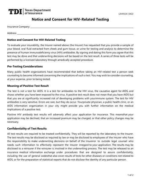 Hiv Consent Form Printable Fill Online Printable Fillable Blank Sexiz