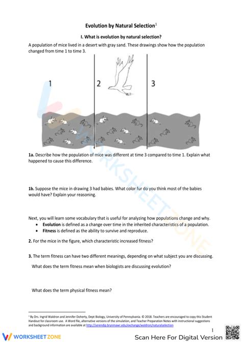 Evolution By Natural Selection Worksheet