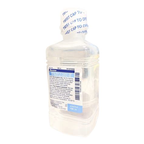 Buy Baxter Sterile Water For Irrigation Usp 500ml Pour Bottle