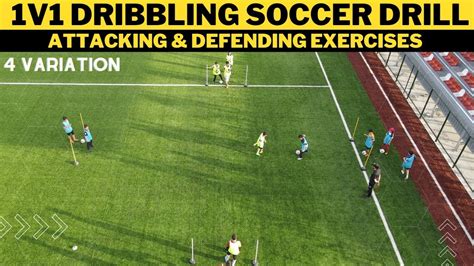 1v1 Dribbling Football Soccer Drill Attacking And Defending Exercises