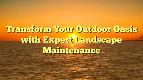 Transform Your Outdoor Oasis With Expert Landscape Maintenance