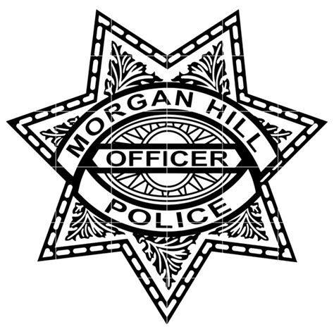 Morgan Hill Police Department Badge svg, dxf vector outline - Inspire ...