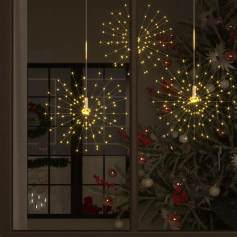 Feux d artifice de Noël d extérieur 4 pcs Blanc chaud 20 cm 560 LED