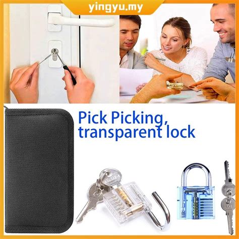 Practice Lock Set Visible Cutaway Transparent Keyed Padlock Training