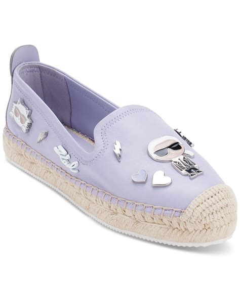 KARL LAGERFELD PARIS Women's Michaela Embellished Slip-On Espadrille ...