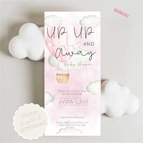 Hot Air Balloon Baby Shower Invitation Adventure Awaits Etsy
