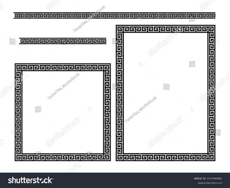 Greek Black White Style Border Frame Stock Vector (Royalty Free ...