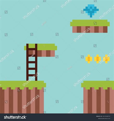 Pixel art. adventure background game - Royalty Free Stock Vector ...