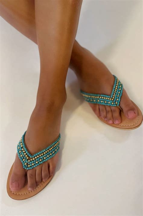 Thong Turquoise Golden Beads Hot Lava