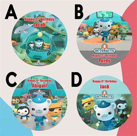 Octonauts Round Edible Birthday Cake Topper Decoration Personalised Ebay