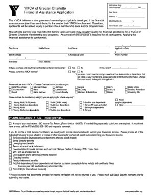 Ymca Financial Assistance Application Pdf Fill Online Printable