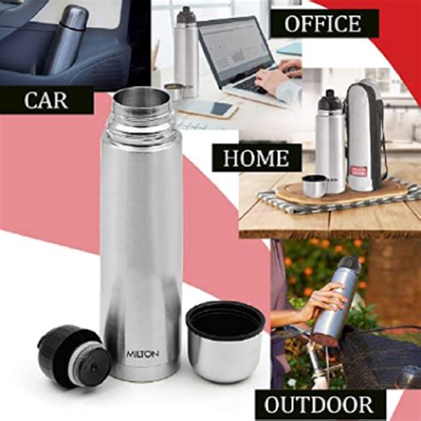 SS Flip Lid Hot Cold Sleek Flask 500 Ml Milton Thermosteel Plastic World