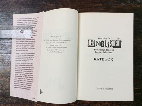 Watching the English The Hidden Rules of English Behaviour by Kate Fox ...