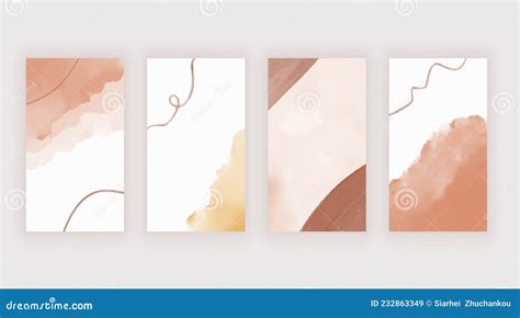 Nude Hand Drawing Boho Stories Modern Template For Social Media Stock Vector Illustration Of