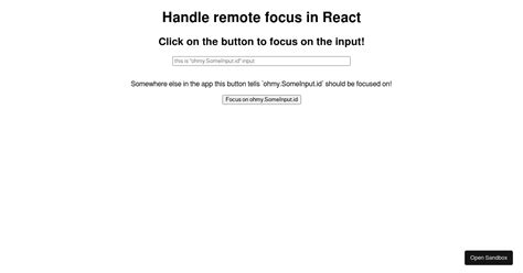 React Global Focus Example Codesandbox