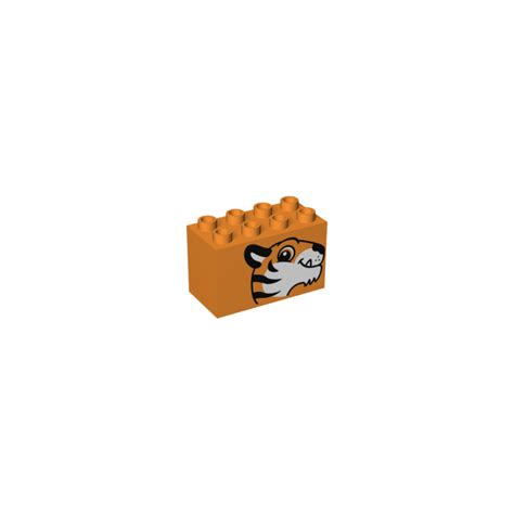 Duplo Brick 2 X 4 X 2 With Tiger Head 31111 43524 Brick Owl