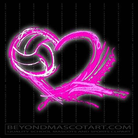 Volleyball Heart Design Vector Format Ai Eps  Png