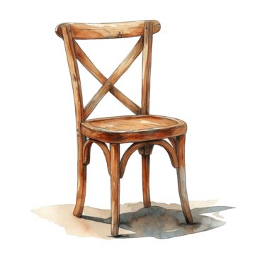 Watercolor Wooden Chair Watercolor White Wooden Png Transparent