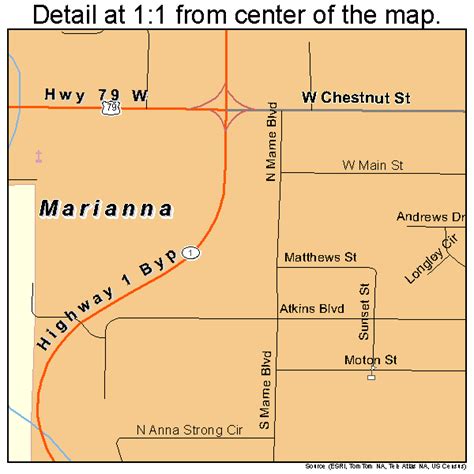 Marianna Arkansas Street Map 0544120