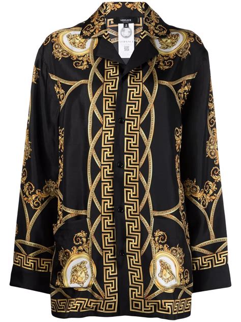 Versace Seidenhemd Mit Medusa Renaissance Print Farfetch