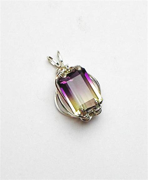 Ametrine Gemstone Orbit Style Prong Set Argentium Sterling Silver