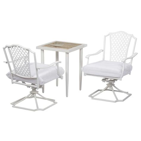 Hampton Bay Alveranda Custom 3 Piece Metal Outdoor Bistro Set HD17511