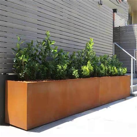 Private Garden Metal Planter Weathering Steel Planter Box Planter And