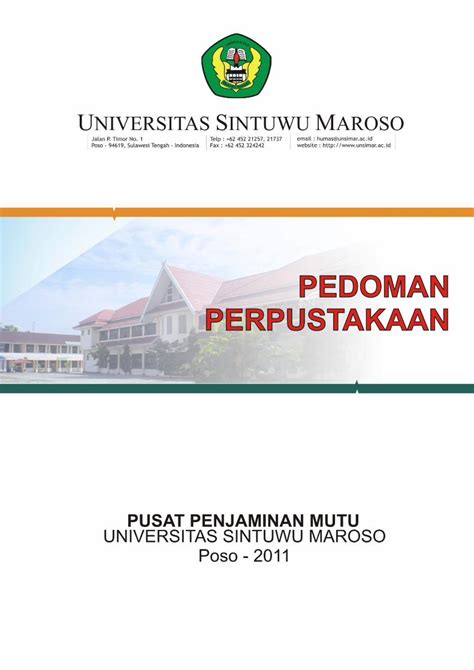 Pdf Pedoman Perpustakaan Unsimar Poso Maroso Diperlukan