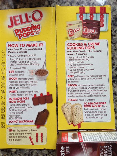 Jello Pudding Pops Frozen Pudding Popsicle Recipes Jello Pudding Pops