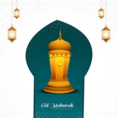 Fond De Carte De Voeux Eid Mubarak Islamique Vecteur Gratuite