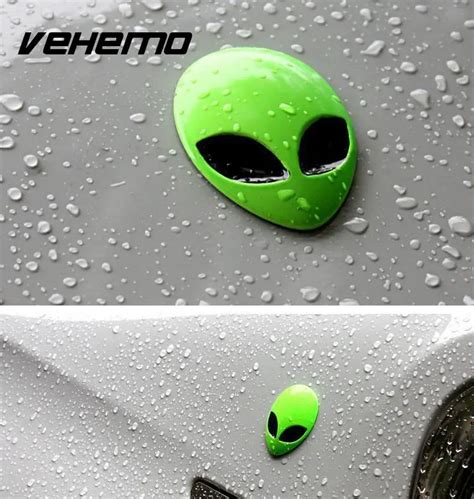 Full Metal 3d Alienware Alien Car Sticker Decal Head Logo Sticker Door