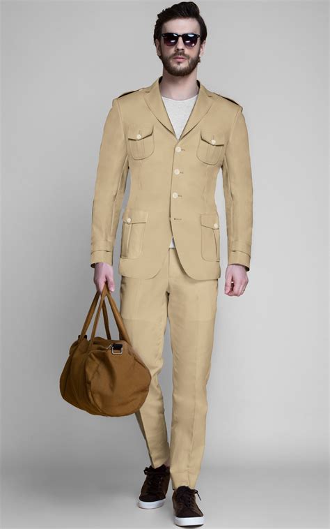 Camel Brown Khaki Leisure Suit | Sustainable Custom Menswear by A.I.