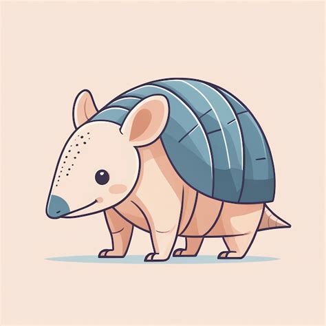 Ilustración de dibujos animados de armadillo plano y lindo Foto Premium