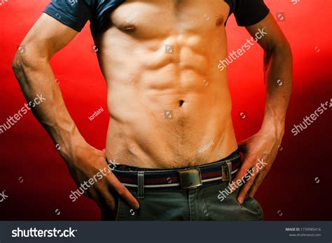 Man Standing Naked Torso Abc On Stock Photo 1739985416 Shutterstock