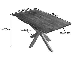 Sam Esstisch Baumkante Massiv Akazie Nussbaum X Cm