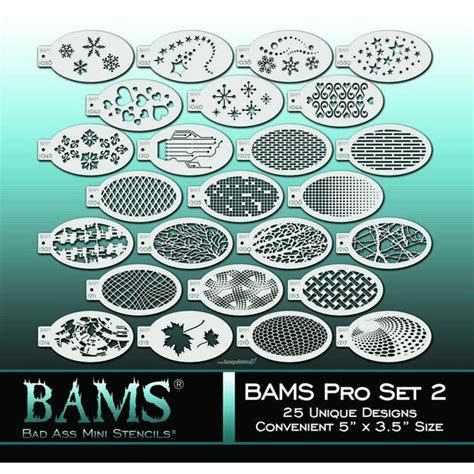 Bad Ass 25 Stencils Pro Set 2 Facepaintshop