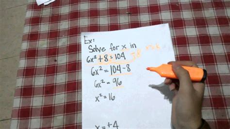 Solving Quadratic Equation By Extracting The Square Roots Youtube