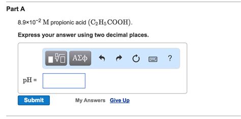 Solved Times M Propionic Acid C H Cooh Chegg