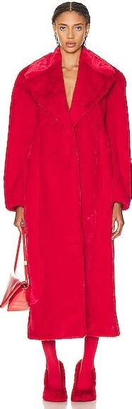 Stella McCartney Fur Free Moulded Coat In Red ShopStyle