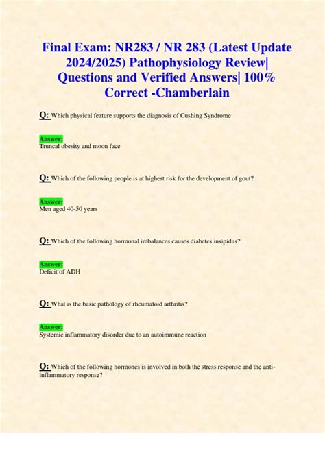 Final Exam Nr Nr Latest Update Pathophysiology