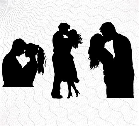 Couple Kissing Svg Clipart Pochoir Couple Kissing Cut Files Etsy