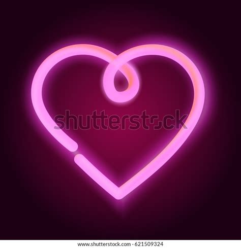 Bright Heart Neon Sign Retro Neon Stock Vector Royalty Free