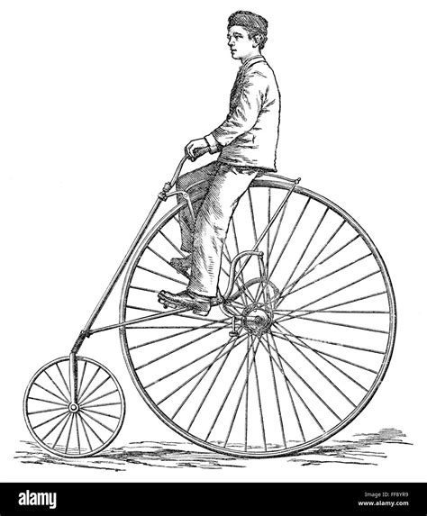 BICYCLING, 1880. /nLine engraving, American, 1880 Stock Photo - Alamy