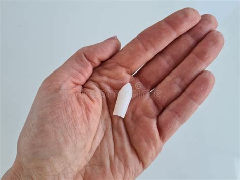 Hand With Anal And Vaginal Medical Candle For Treatment Closeup Stock Image Image Of Capsule