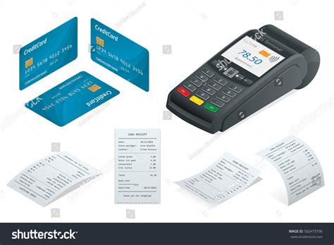 Pos Terminal Debit Credit Card Invoce Stock Vector Royalty Free