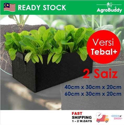 AgroBuddy S L Felt Non Woven Fabric Beg Tanaman Segi Empat Panjang